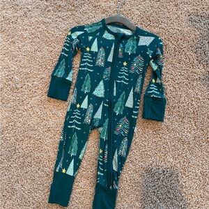 Little Sleepies Green Tree Print Kids Footie